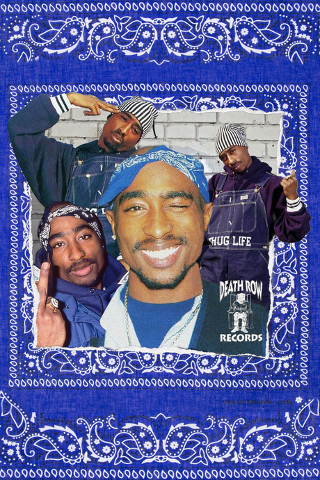 Tupac 'Paisley Gangsta Blue' Poster