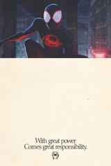 Spiderman x Miles Morales 'Great Responsiblity' Poster - Mockup 1