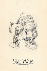 Star Wars 'R2-D2 Sketch' Poster - Mockup 1