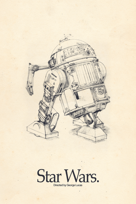 Star Wars 'R2-D2 Sketch' Poster - Mockup 1