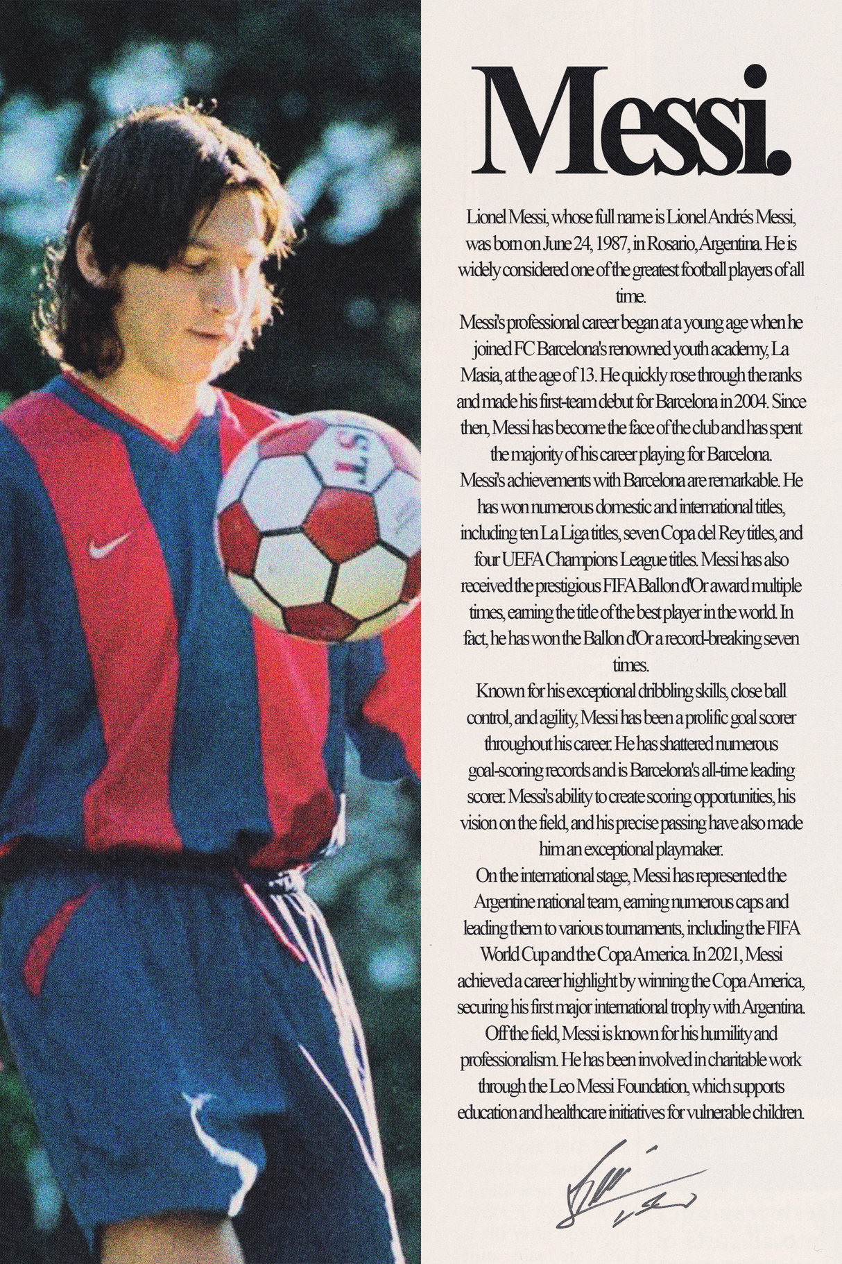 Messi 'Biography' Poster