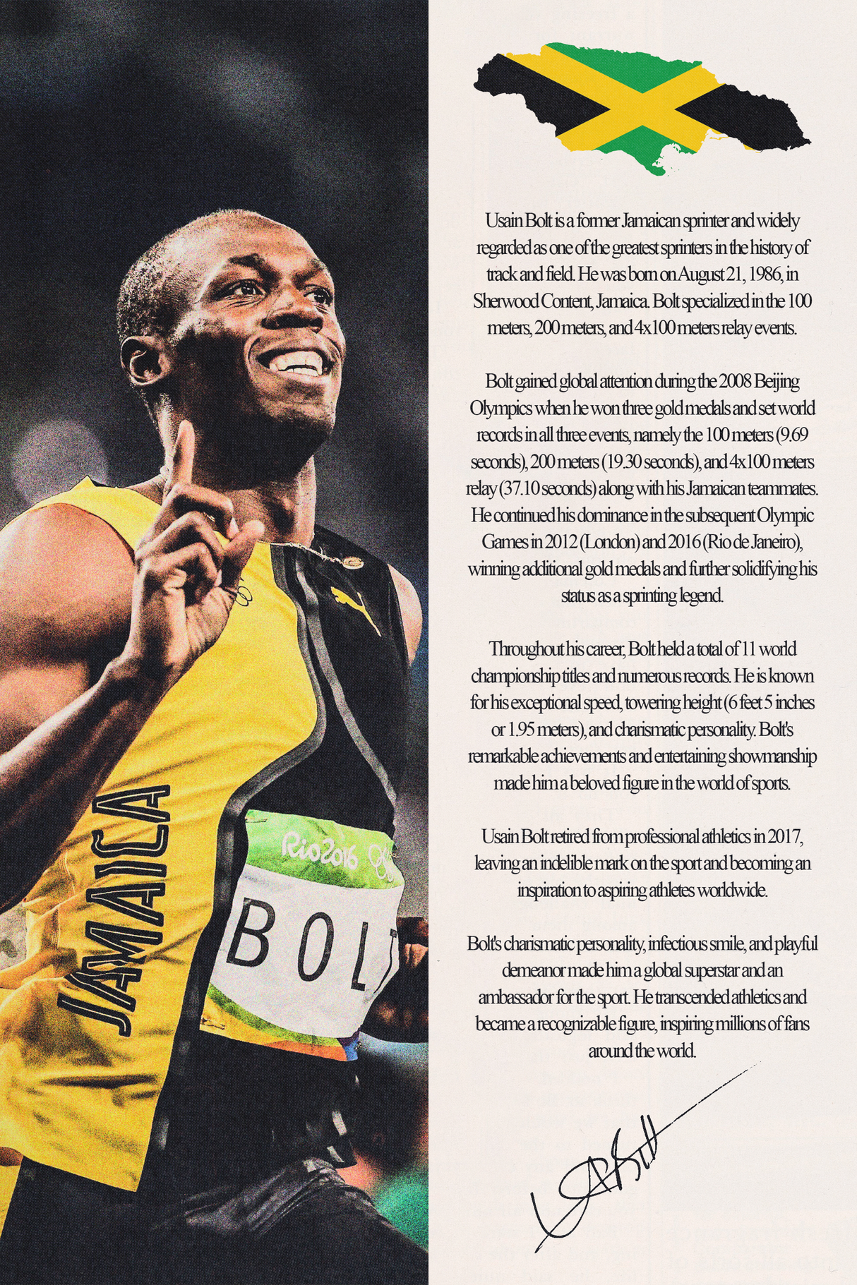 Usain Bolt 'Biography' Poster