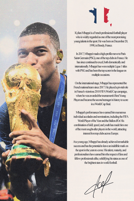 Kylian Mbappe 'Biography' Poster