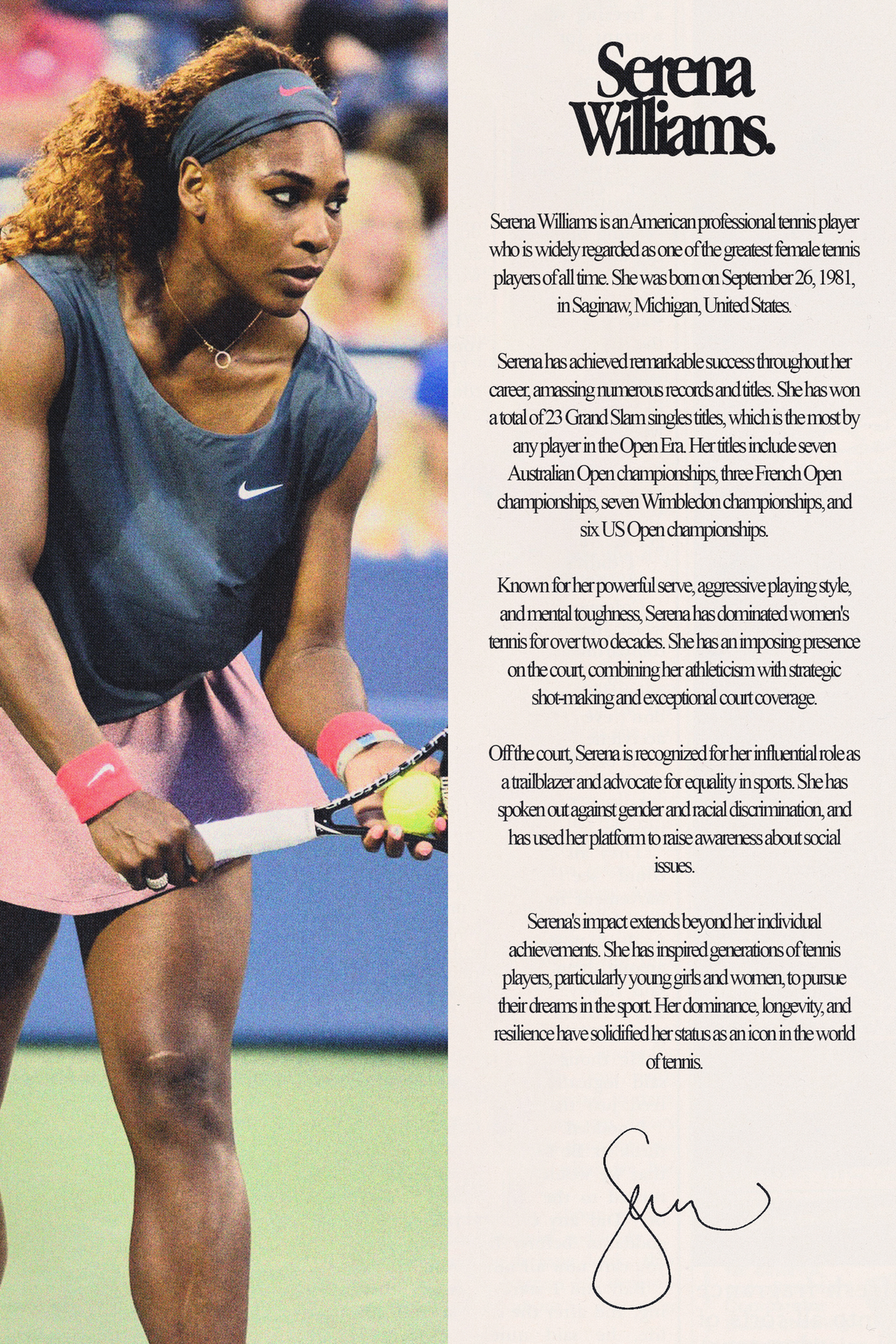 Serena Williams Poster
