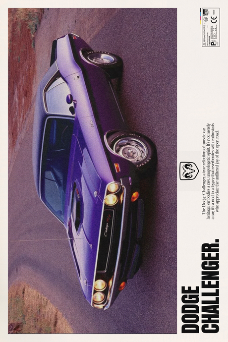 Dodge Challenger 'Old School Purple' Poster
