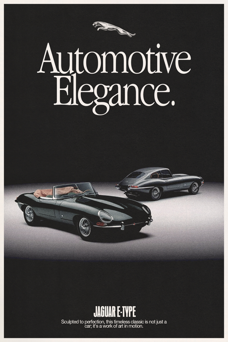 Jaguar E-Type 'Automotive Elegance' Poster