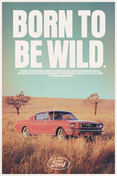 Mustang 'Born To Be Wild' Poster