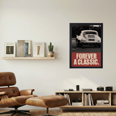 Porsche 356 'Forever A Classic' Poster - Mockup 1