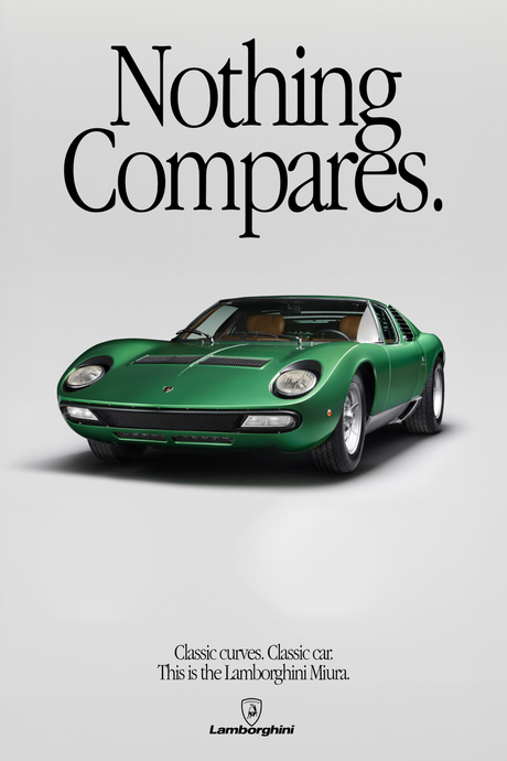 Lamborghini Miura 'Nothing Compares' Poster - Mockup 1