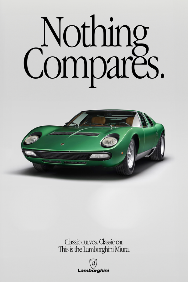 Lamborghini Miura 'Nothing Compares' Poster - Mockup 1