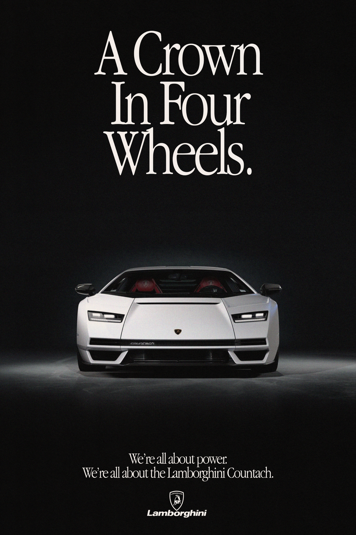 Lamborghini Countach 'Crown In Four Wheels' Poster