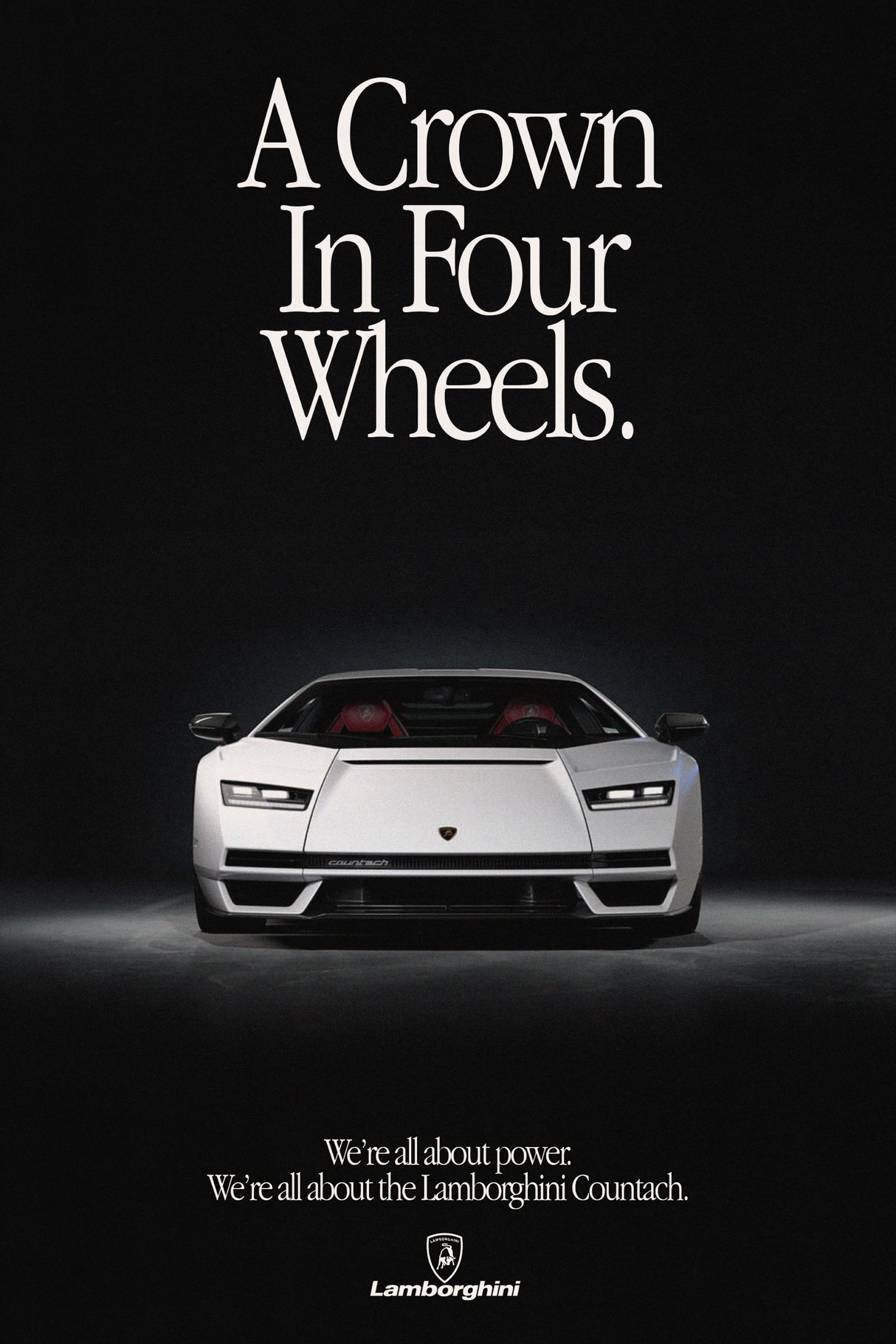 Lamborghini Countach 'Crown In Four Wheels' Poster