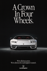 Lamborghini Countach 'Crown In Four Wheels' Poster