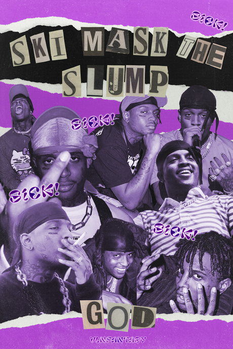 Ski Mask The Slump God 'SICK Collaged' Poster