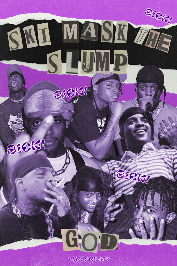 Ski Mask The Slump God 'SICK Collaged' Poster