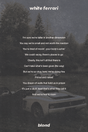 Frank Ocean 'White Ferrari' Lyrics Poster