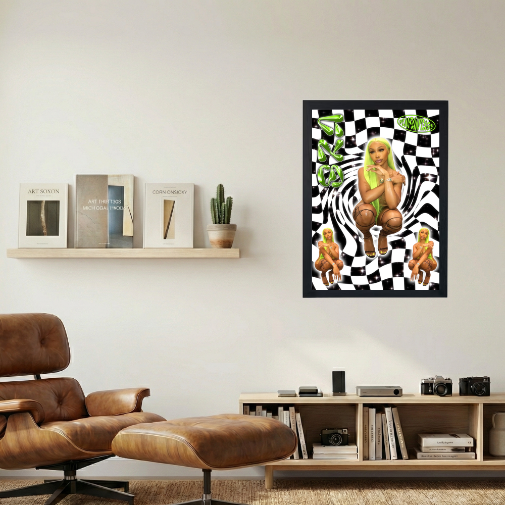 SZA 'Checkered Glam' Poster - Mockup 1