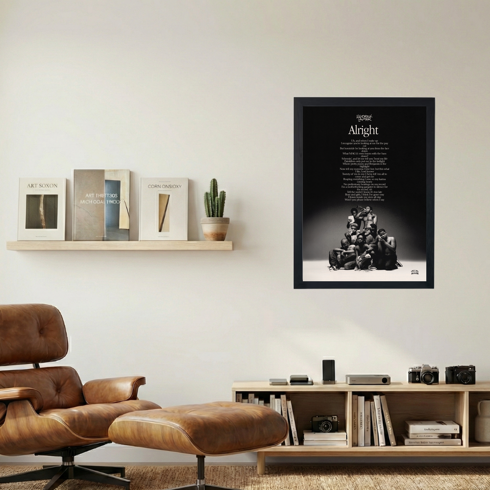 Kendrick Lamar 'Alright' Lyrics Poster - Mockup 1
