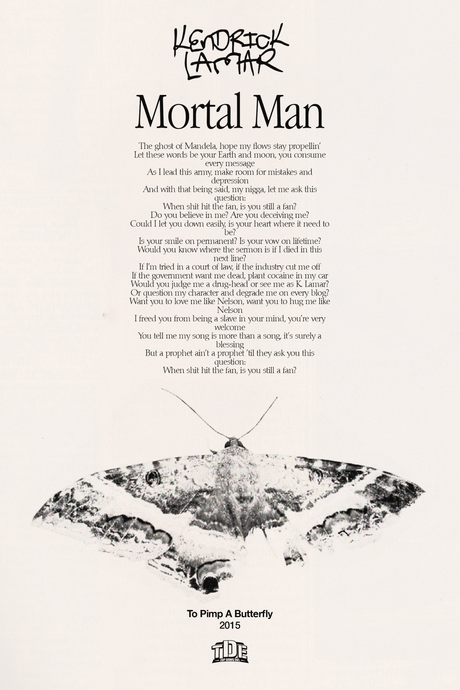Kendrick Lamar 'Mortal Man' Lyrics Poster