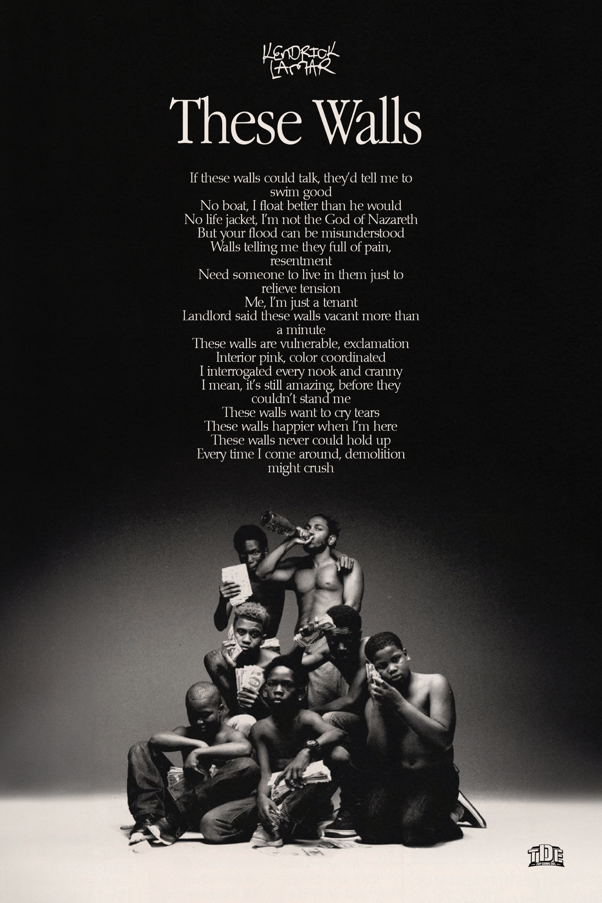 Kendrick Lamar 'These Walls' Lyrics Poster
