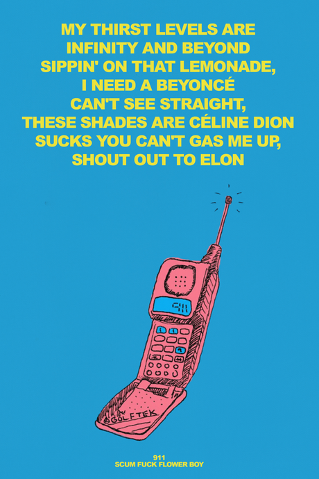 Tyler, The Creator '911/Lonely' Lyrics Poster