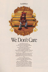 Kanye West 'We Don't Care' Lyrics Poster
