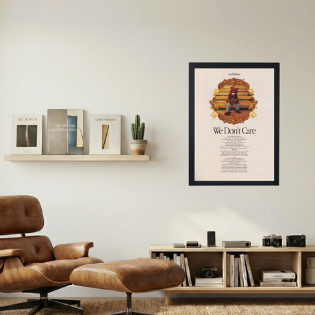 Kanye West 'We Don't Care' Lyrics Poster - Mockup 1