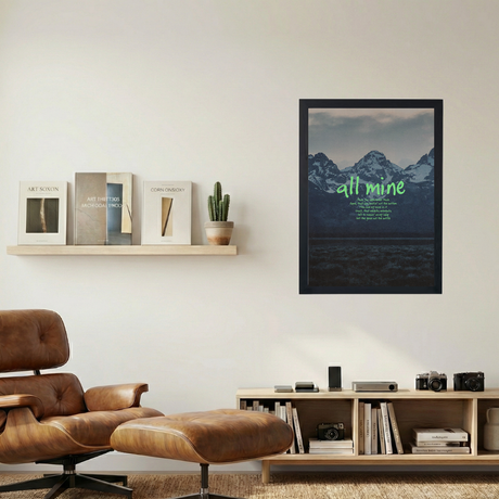 Kanye West 'All Mine' Lyrics Poster - Mockup 1