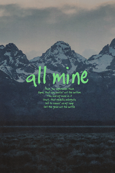 Kanye West 'All Mine' Lyrics Poster