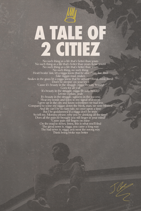 J Cole 'A Tale Of 2 Citiez' Poster