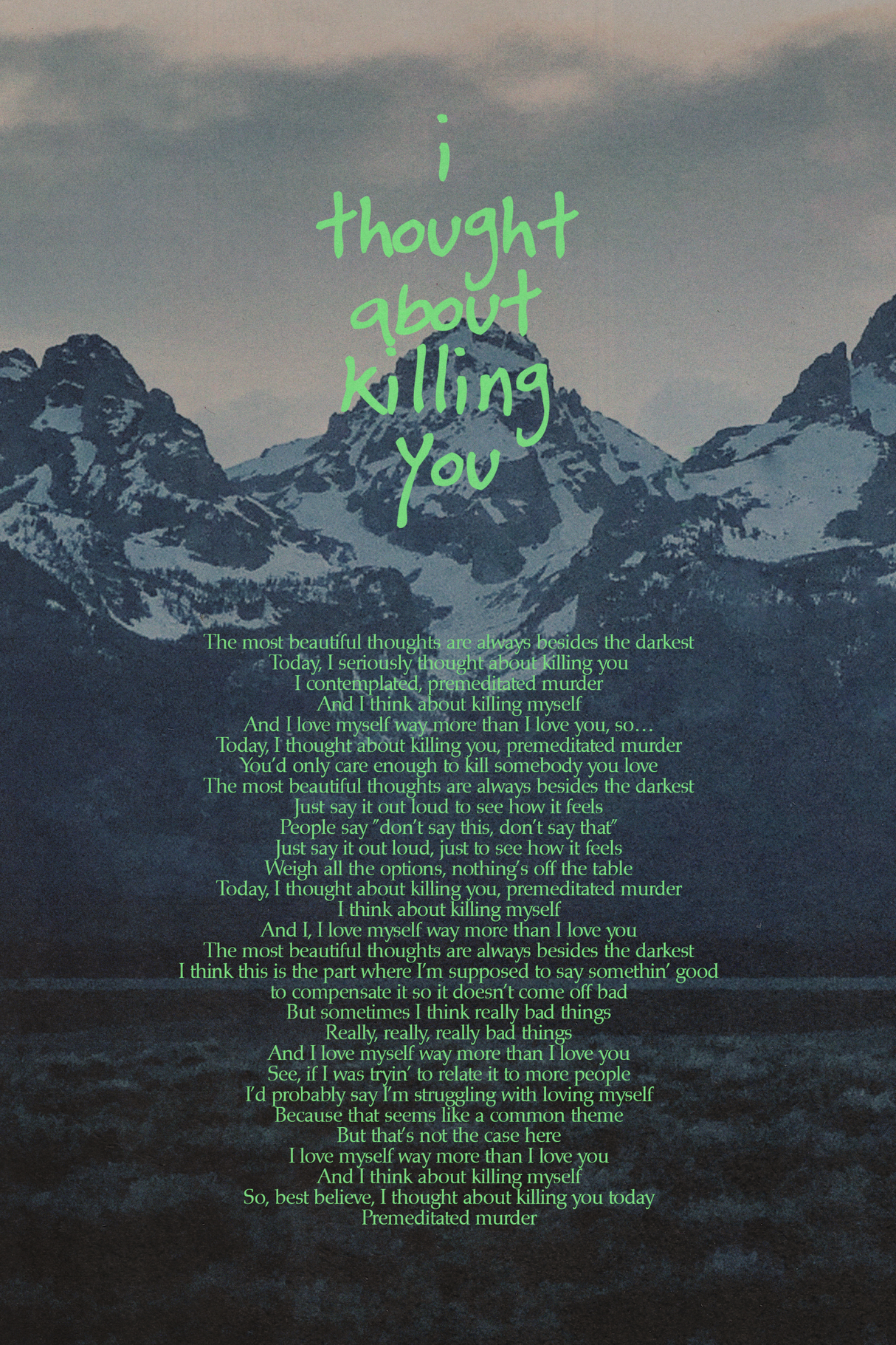 Kanye West 'I Thought About Killing You' Poster