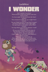 Kanye West 'I Wonder' Lyrics Poster