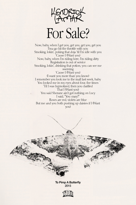 Kendrick Lamar 'For Sale?' Lyrics Poster