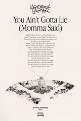 Kendrick Lamar 'You Ain't Gotta Lie' Lyrics Poster