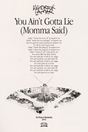 Kendrick Lamar 'You Ain't Gotta Lie' Lyrics Poster