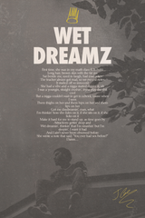 J Cole 'Wet Dreamz' Lyrics Poster