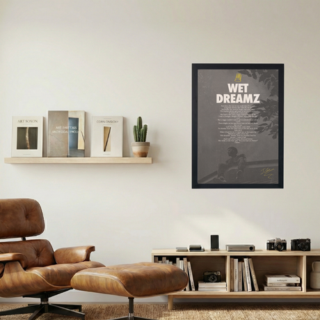 J Cole 'Wet Dreamz' Lyrics Poster - Mockup 1