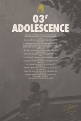 J Cole '03' Adolescence' Lyrics Poster
