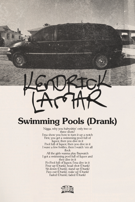 Kendrick Lamar 'Swimming Pools' Lyrics Poster
