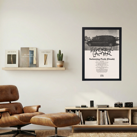 Kendrick Lamar 'Swimming Pools' Lyrics Poster - Mockup 1
