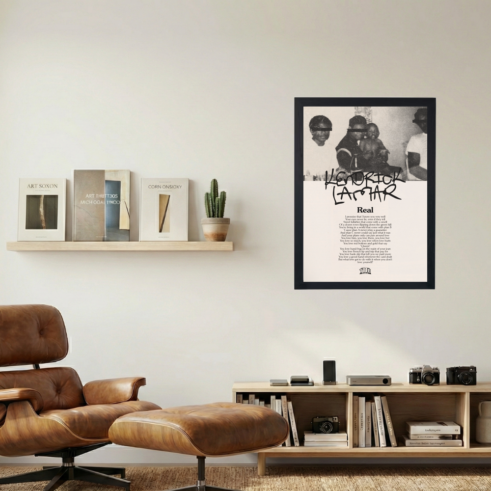 Kendrick Lamar 'Real' Lyrics Poster - Mockup 1