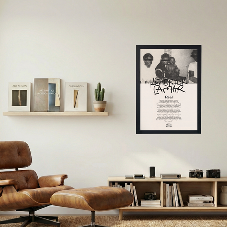 Kendrick Lamar 'Real' Lyrics Poster - Mockup 1