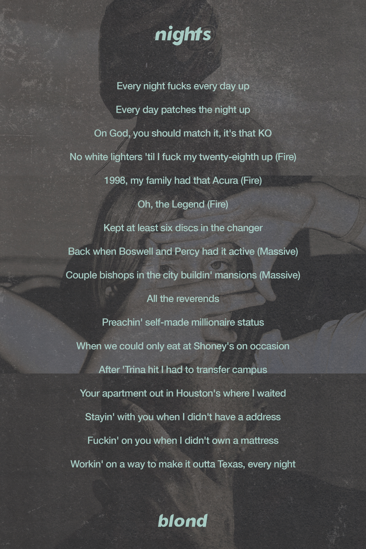 Frank Ocean 'Nights' Poster