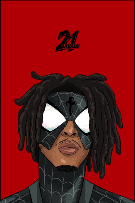 21 Savage x Spiderman Poster