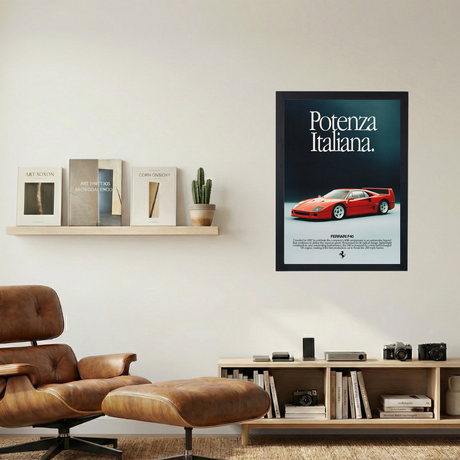 Ferrari F40 'Potenza Italiana' Poster - Mockup 1