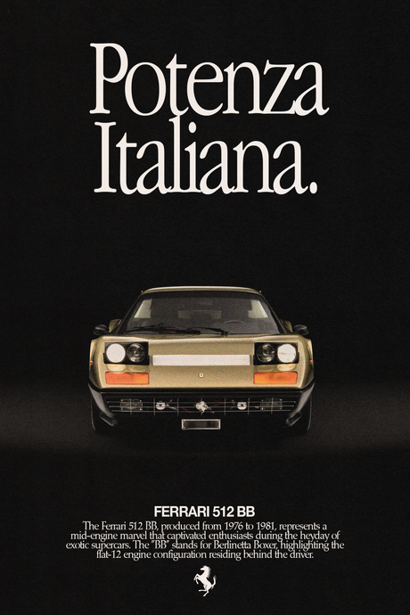 Ferrari 512 BB 'Potenza Italiana' Poster V2