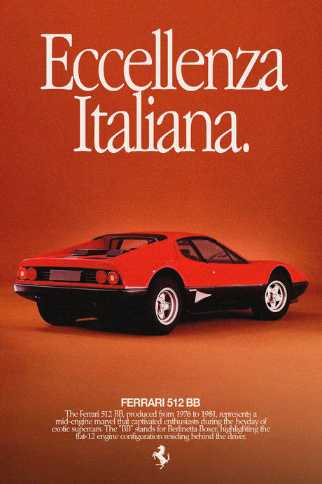 Ferrari 512 BB 'Eccellenza Italiana' Poster