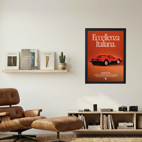 Ferrari 512 BB 'Eccellenza Italiana' Poster - Mockup 1