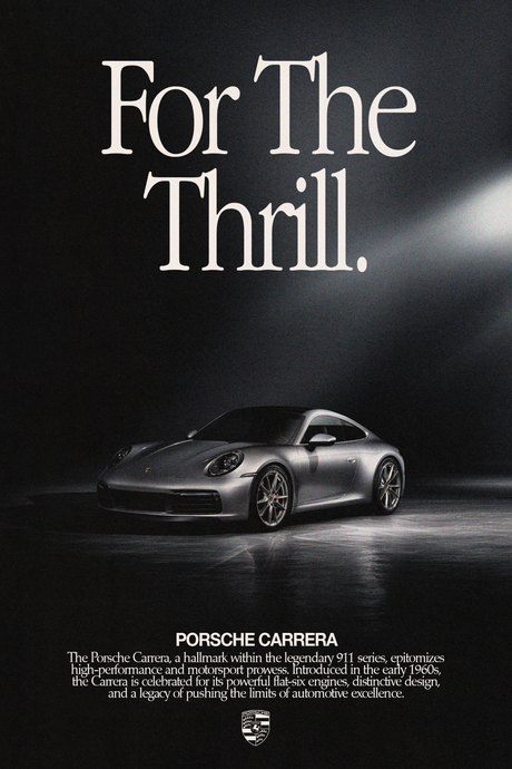 Porsche Carrera 'For The Thrill' Poster