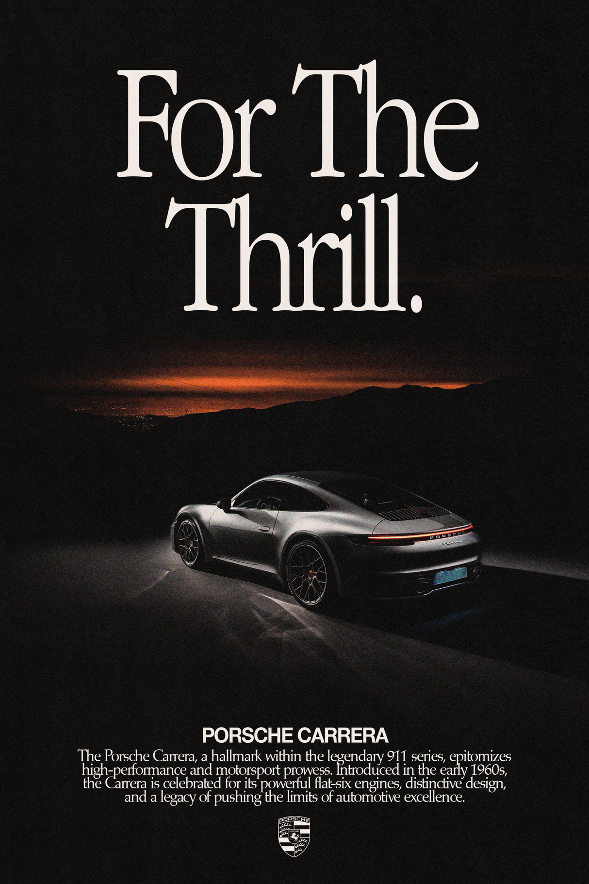 Porsche Carrera 'For The Thrill' Poster V2